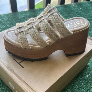 BE Women's Platform Sandals - Tan and Brown